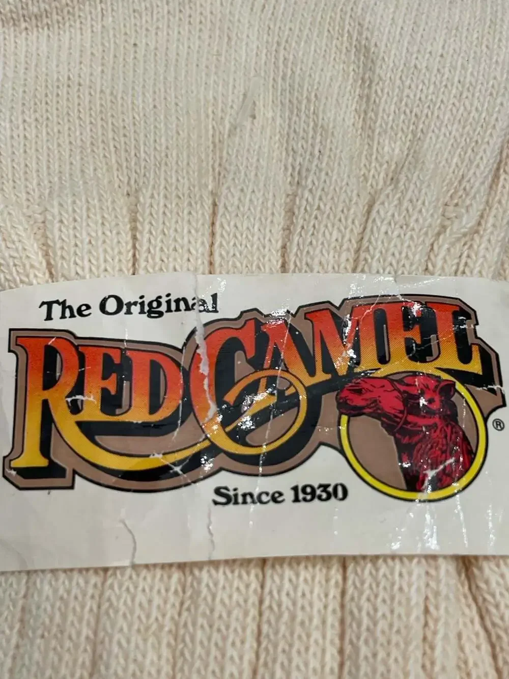 Vintage The Original Red Camel Ribbed Crew Socks